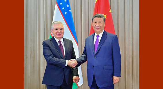 习近平会见乌兹别克斯坦总统米尔济约耶夫
